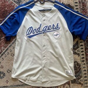 Men’s Dodger Short Sleeve Button Up Shirt XL